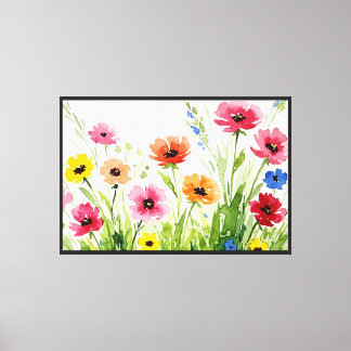 Wildflower bouquet canvas print