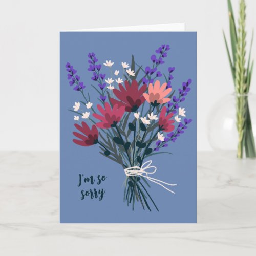 Wildflower Bouquet Condolences Sorry for Loss Card