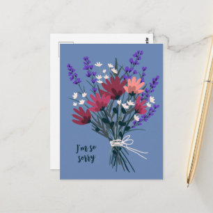 Wildflower Bouquet Condolences Sorry for Loss Postcard