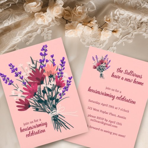 Wildflower Bouquet Cute New Home Housewarming  Invitation