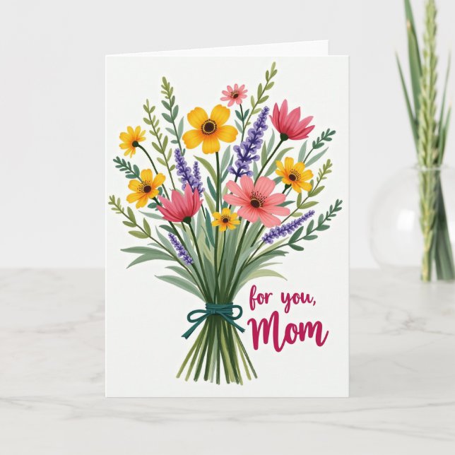 Wildflower Bouquet Greeting Card (Front)