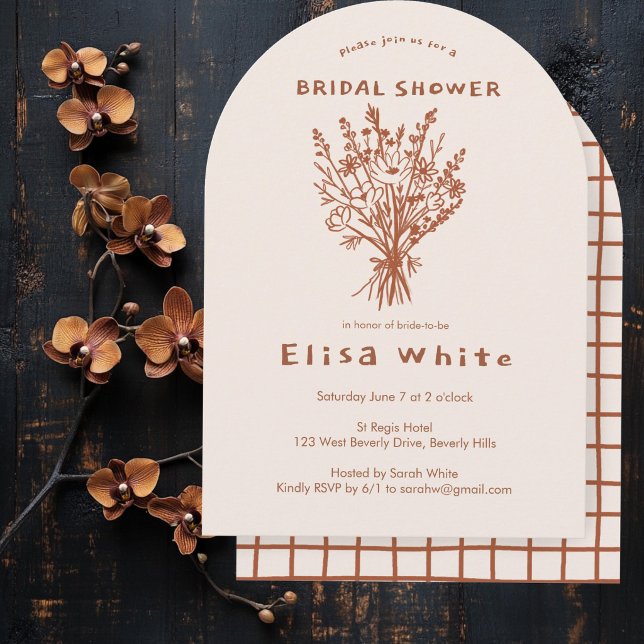 Wildflower Bouquet Rustic Arch Whimsical Shower  Invitation (Wildflower Bouquet Rustic Arch Whimsical Shower Invitation
)