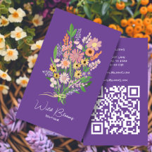 Wildflower Bouquet Rustic Handmade Floral QR Code