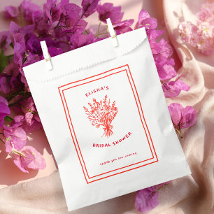 Wildflower Bouquet Rustic Whimsical Bridal Shower  Favor Bag