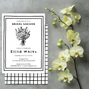 Wildflower Bouquet Rustic Whimsical Bridal Shower Invitation