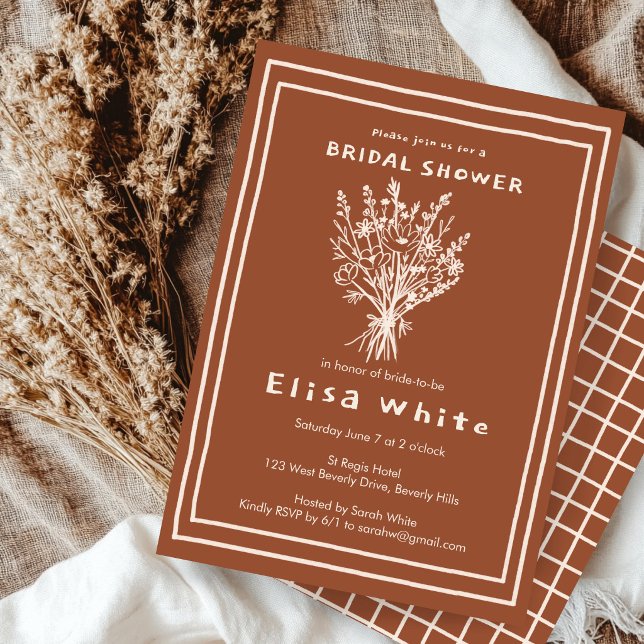 Wildflower Bouquet Rustic Whimsical Bridal Shower Invitation (Wildflower Bouquet Rustic Whimsical Bridal Shower Invitation
)