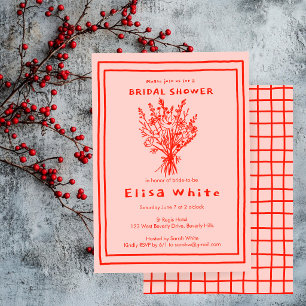 Wildflower Bouquet Rustic Whimsical Bridal Shower  Invitation