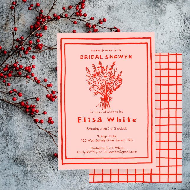 Wildflower Bouquet Rustic Whimsical Bridal Shower  Invitation (Wildflower Bouquet Rustic Whimsical Bridal Shower Invitation
)