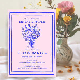 Wildflower Bouquet Rustic Whimsical Bridal Shower Invitation