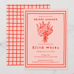 Wildflower Bouquet Rustic Whimsical Bridal Shower  Invitation