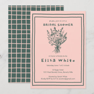 Wildflower Bouquet Rustic Whimsical Bridal Shower Invitation