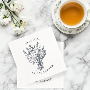 Wildflower Bouquet Rustic Whimsical Bridal Shower Napkins