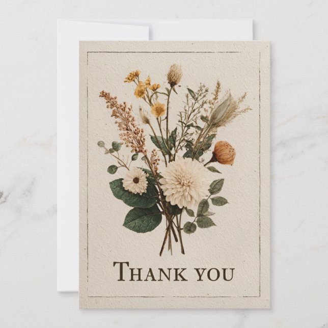 Wildflower Bouquet Thank You Card (Front)