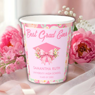 Wildflower Bow Best Grad Ever Graduation Party Paper Cups