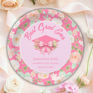 Wildflower Bow Best Grad Ever Graduation Party Paper Plates