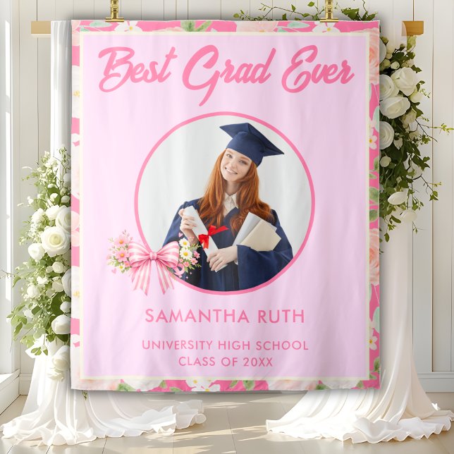 Wildflower Bow Best Grad Ever Photo Grad Backdrop (Creator Uploaded)