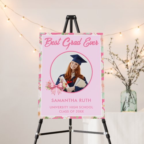 Wildflower Bow Best Grad Ever Photo Graduation Foam Board