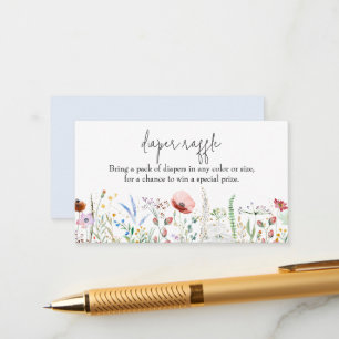 Wildflower Boy Baby Shower Diaper Raffle Enclosure Card