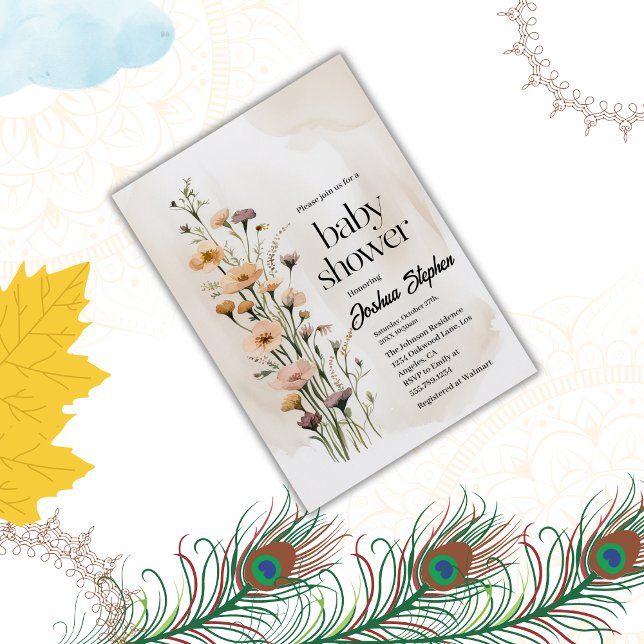 Wildflower Boy Baby Shower Invitation (Creator Uploaded)