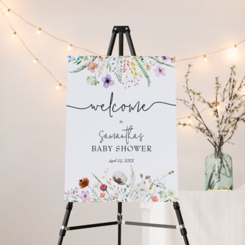 Wildflower Boy Baby Shower Welcome Foam Board