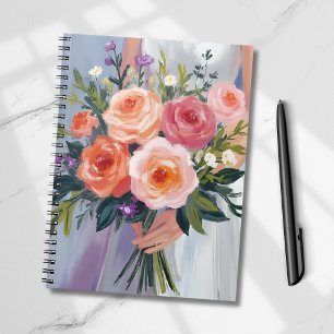 Wildflower Bridal Bouquet   Floral Wedding Bride Notebook
