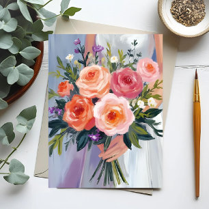 Wildflower Bridal Bouquet Floral Wedding Bride Postcard