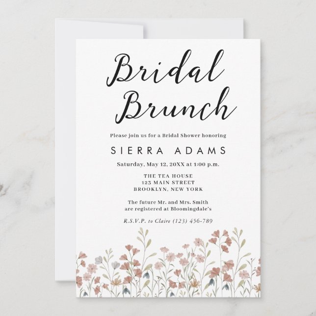 Wildflower Bridal Brunch Bridal Shower Invitation (Front)