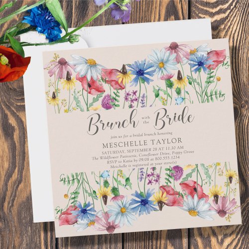 Wildflower Bridal Brunch with the Bride Floral Invitation