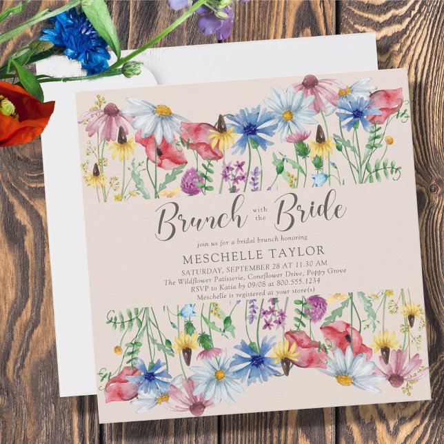 Wildflower Bridal Brunch with the Bride Floral Invitation (Creator Uploaded)