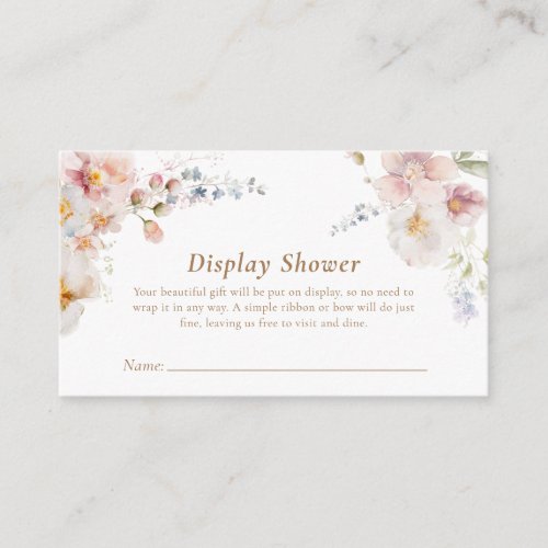 Wildflower Bridal Display Shower Enclosure Card
