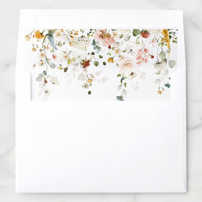 Wildflower Bridal  Envelope Liner (In Envelope)