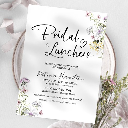 Wildflower Bridal Luncheon  Invitation