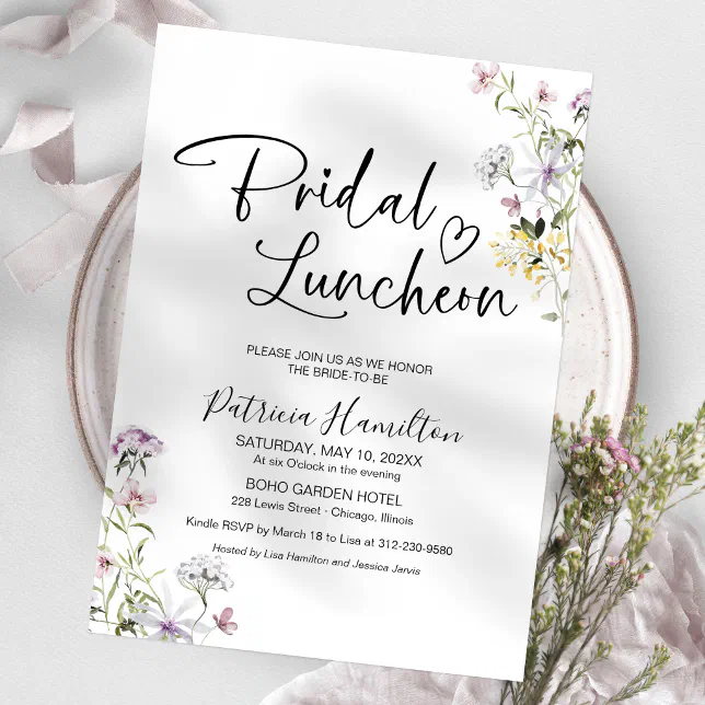 Wildflower Bridal Luncheon Invitation | Zazzle