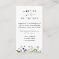 Wildflower Bridal Recipe Request  Enclosure Card