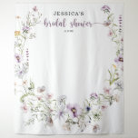 Wildflower Bridal Shower Backdrop Decor<br><div class="desc">This design features a delicate bouquet of painted wildflowers and greenery along with a lovely combination of modern and rustic fonts. See the entire collection for more matching items!</div>