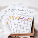 Wildflower Bridal Shower Bingo Paper Bingo Card<br><div class="desc">Have some fun at your shower with this easy to play bingo game! Add your personalized text using the template form. Use the value paper to make it easier to write on.</div>