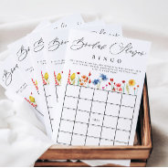 Wildflower Bridal Shower Bingo Paper Bingo Card at Zazzle