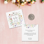 Wildflower Bridal Shower Budget Thank You Note Card<br><div class="desc">These small 2.5" x 2.5" thank cards feature a hand-lettered "thank you" and your name on the front with a personal message on the back (leave blank if you want to handwrite your thanks.) *TIP: These cards are too small to mail in the USA unless you use a larger accepted...</div>