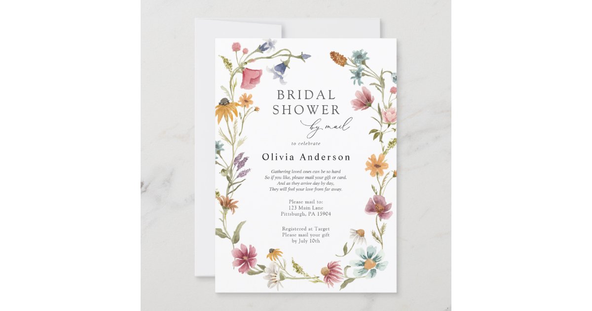 Wildflower Bridal Shower by Mail Invitation Zazzle