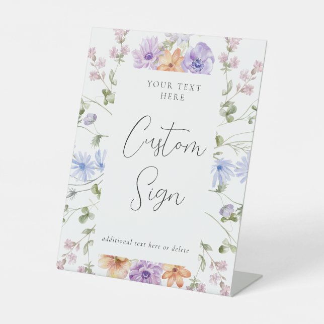 Wildflower Bridal Shower Custom Text Sign (Front)