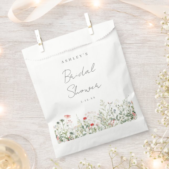 Wildflower Bridal Shower Favor Bag (Clipped)