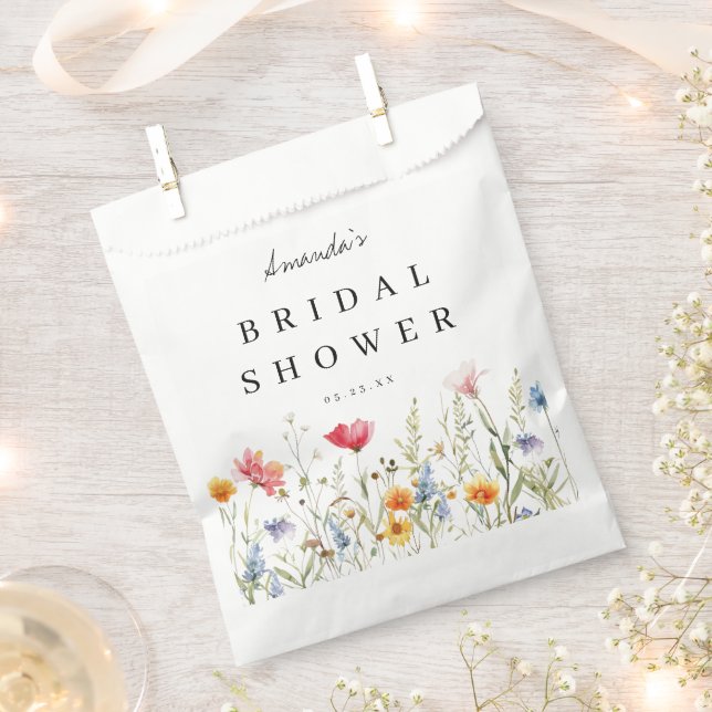 Wildflower Bridal Shower Favor Bag (Clipped)