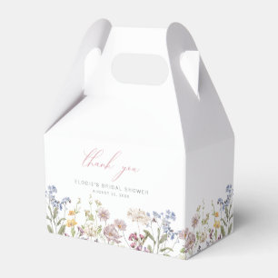 Wildflower Bridal Shower Favor Box Pink Floral
