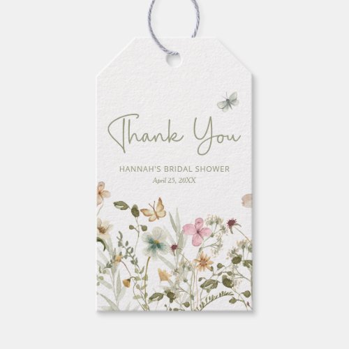 Wildflower Bridal Shower Favor Gift Tags