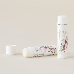 Wildflower bridal shower favor gifts personalized lip balm