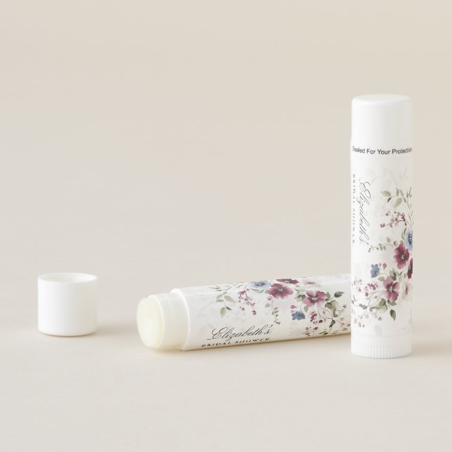 Wildflower bridal shower favor gifts personalized lip balm (In Situ)