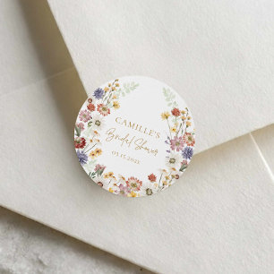 Wildflower Bridal Shower Favor Sticker