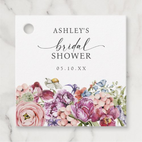 Wildflower Bridal Shower Favor Tags
