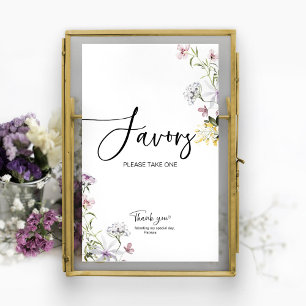Wildflower Bridal Shower Favors Sign