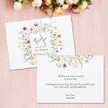Wildflower Bridal Shower Flat Thank You Note Card<br><div class="desc">These flat thank cards feature a hand-lettered "thank you" and your name on the front with a personal message on the back (leave blank if you want to handwrite your thanks.) MATCHING items in our collection.</div>